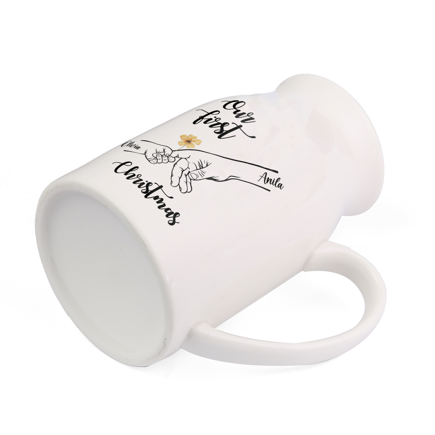 Personalised Holding Hands Ceramic Vase Custom 2 Names Gift for Mother - Our First Christmas-Jessemade AU