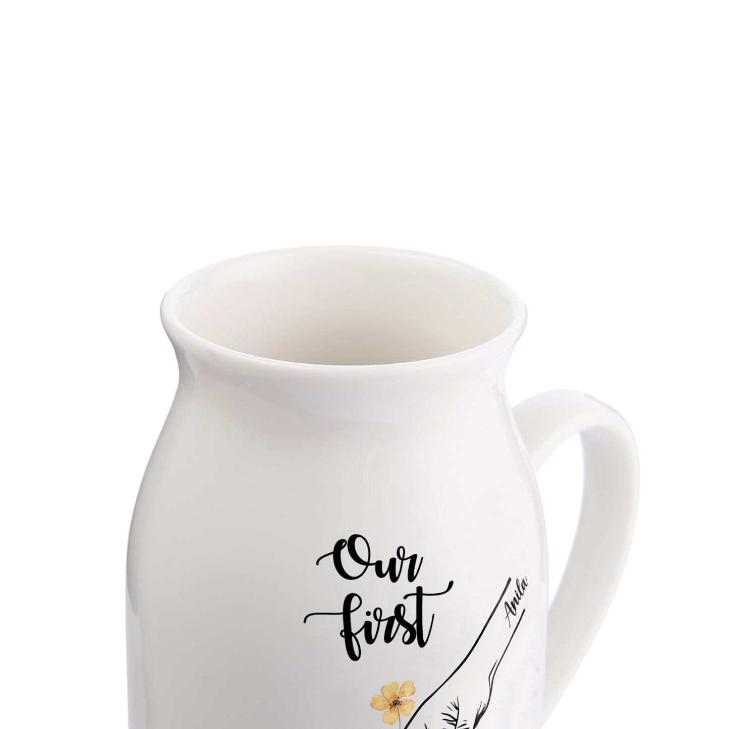 Personalised Holding Hands Ceramic Vase Custom 2 Names Gift for Mother - Our First Christmas-Jessemade AU