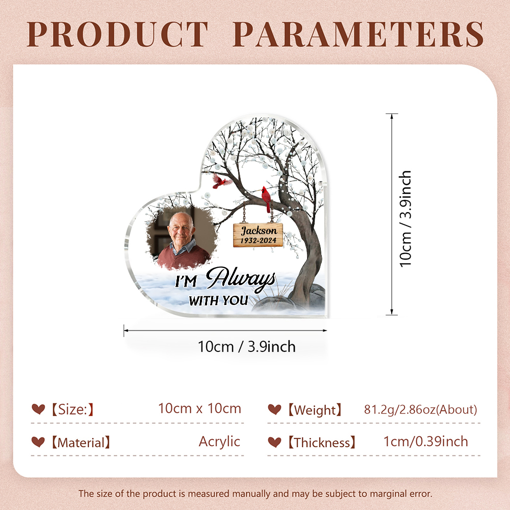 Personalised Memorial Gift Set with Mason Jar Angel Wing Bracelet Heart Acrylic Plaque Custom Photo & Name-Jessemade AU