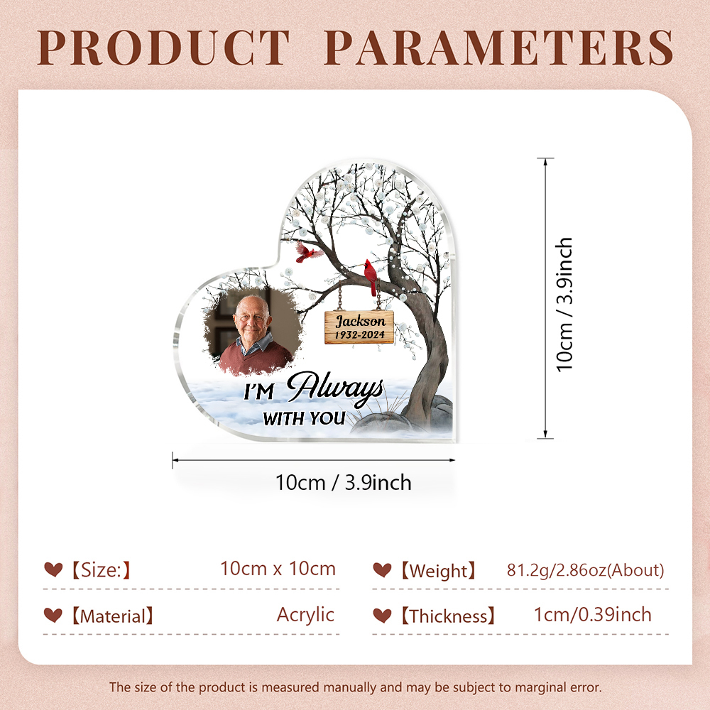 Personalised Memorial Gift Set with Mason Jar Angel Wing Bracelet Heart Acrylic Plaque Custom Photo & Name-Jessemade AU