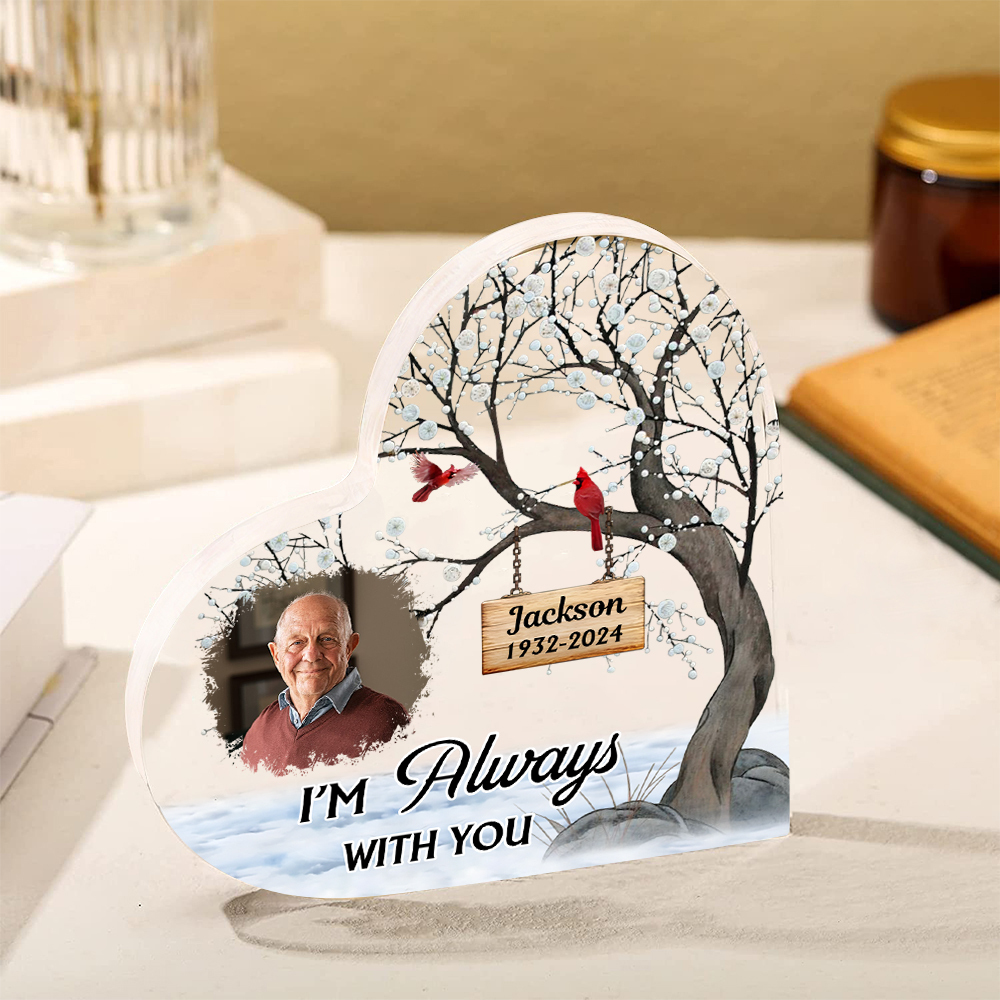Personalised Memorial Gift Set with Mason Jar Angel Wing Bracelet Heart Acrylic Plaque Custom Photo & Name-Jessemade AU