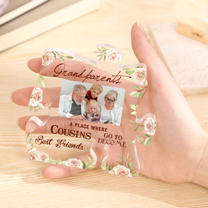 Personalised Acrylic Puzzle Plaque Custom Photo Ornament Gifts for Grandparents - A Place Where Cousins Go To Become Best Friends-Jessemade AU