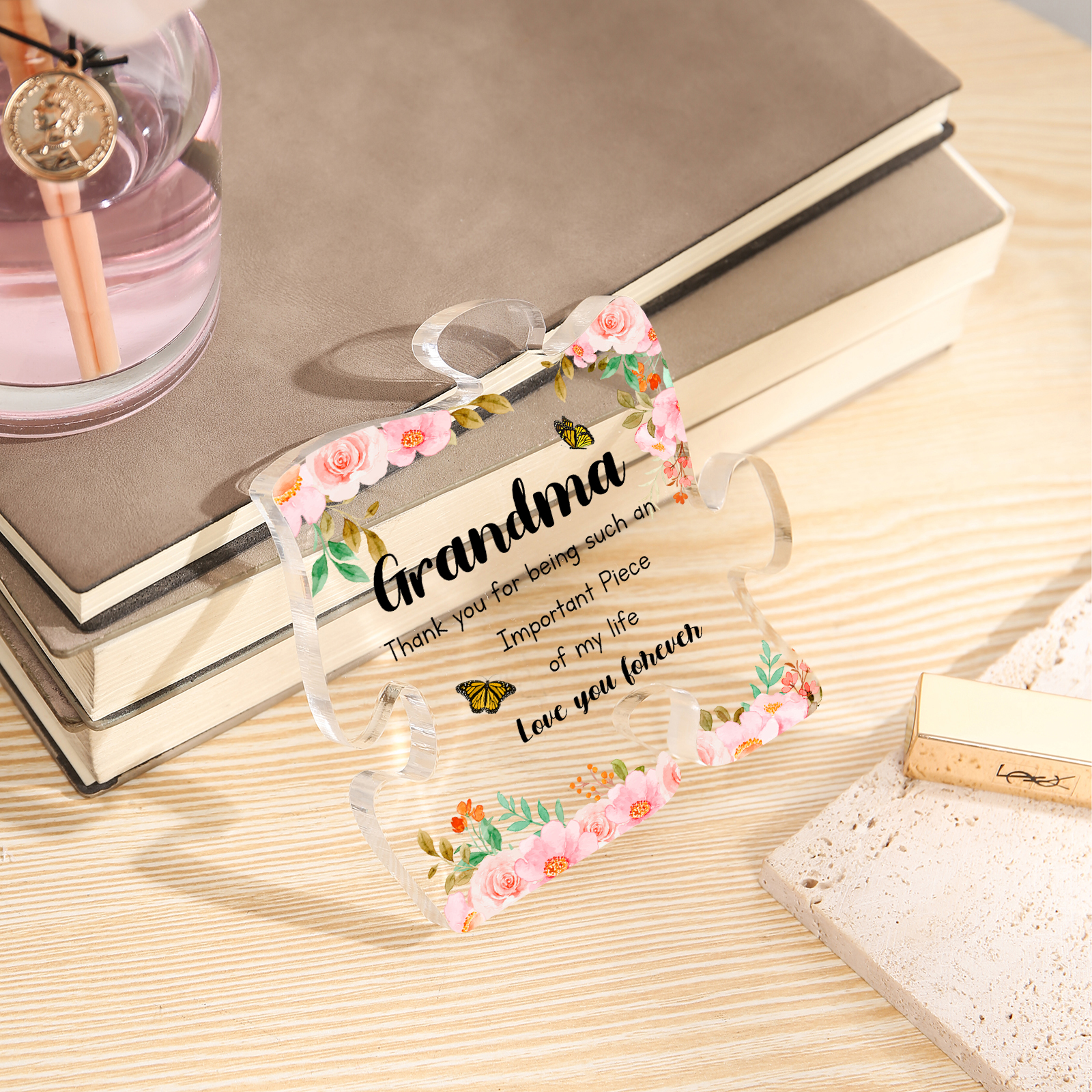 Personalised Acrylic Puzzle Plaque Custom Text Ornament Gifts for Grandma - Thank You For Being Such An Important Piece Of My Life-Jessemade AU