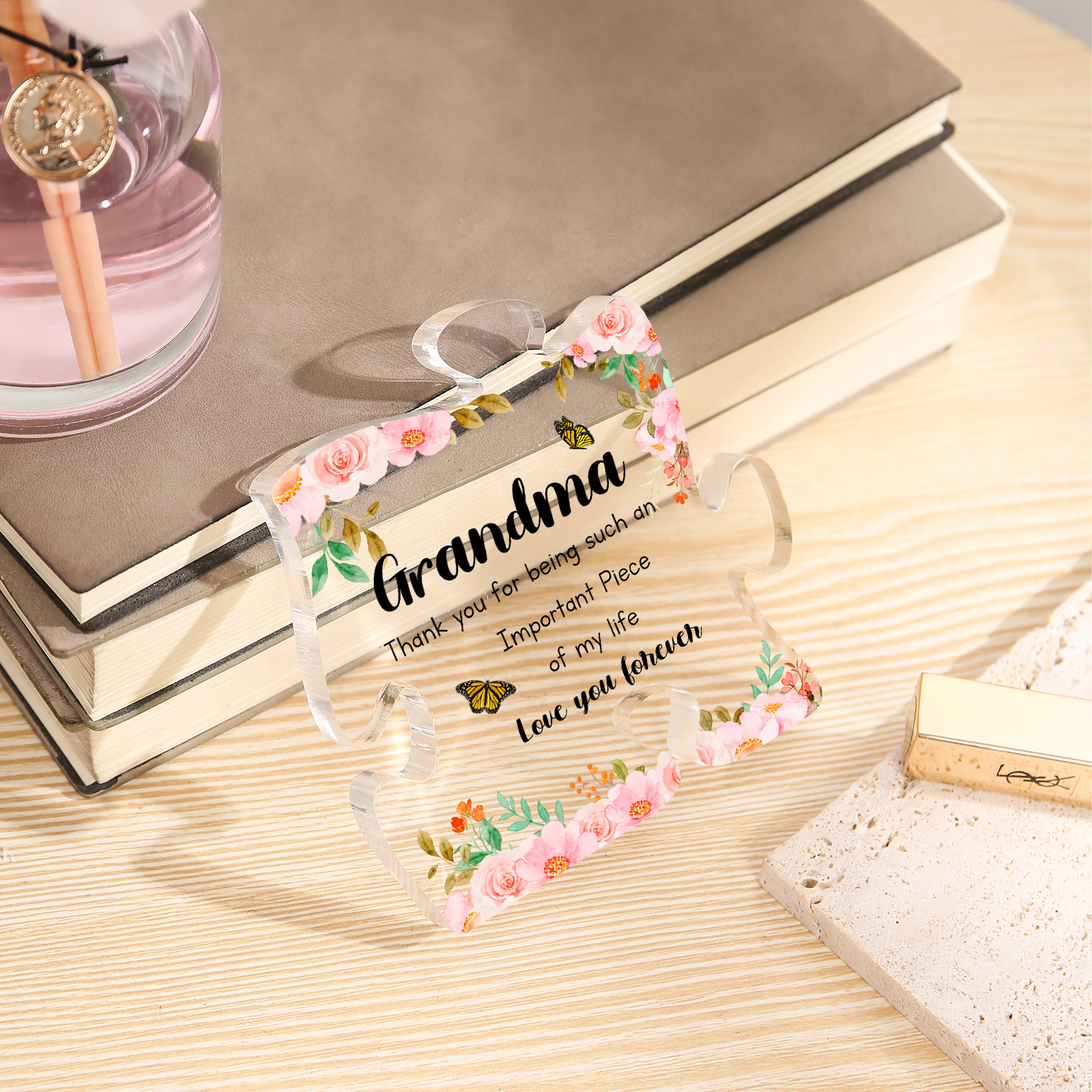 Personalised Acrylic Puzzle Plaque Custom Text Ornament Gifts for Grandma - Thank You For Being Such An Important Piece Of My Life-Jessemade AU