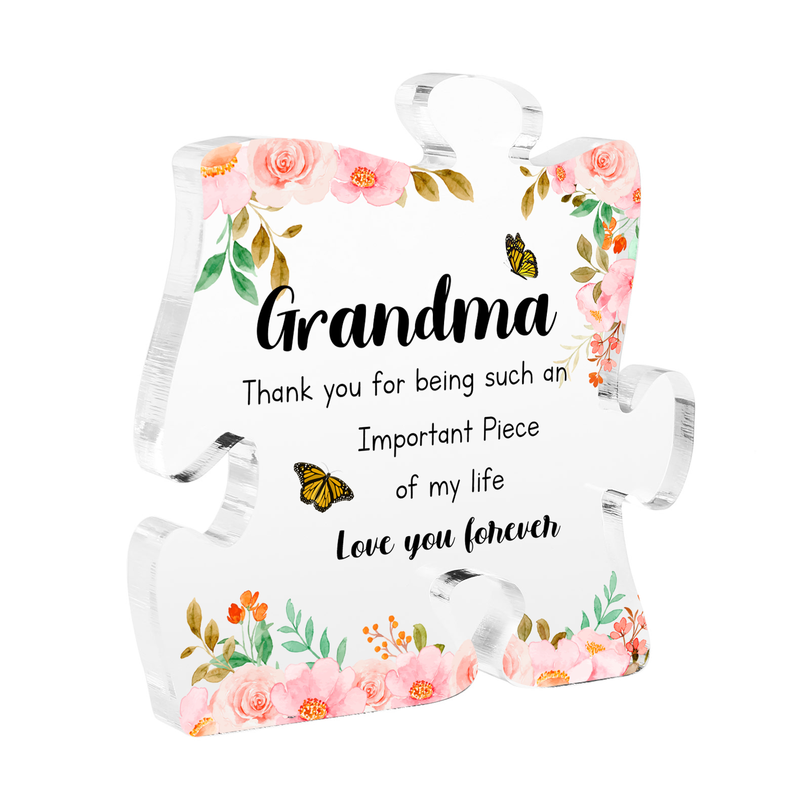 Personalised Acrylic Puzzle Plaque Custom Text Ornament Gifts for Grandma - Thank You For Being Such An Important Piece Of My Life-Jessemade AU