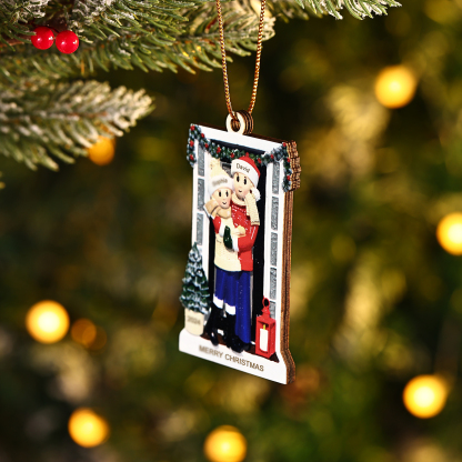 Personalized Family Ornament with Pet Dog Custom with 2 Names Christmas Gift 2024-Jessemade AU