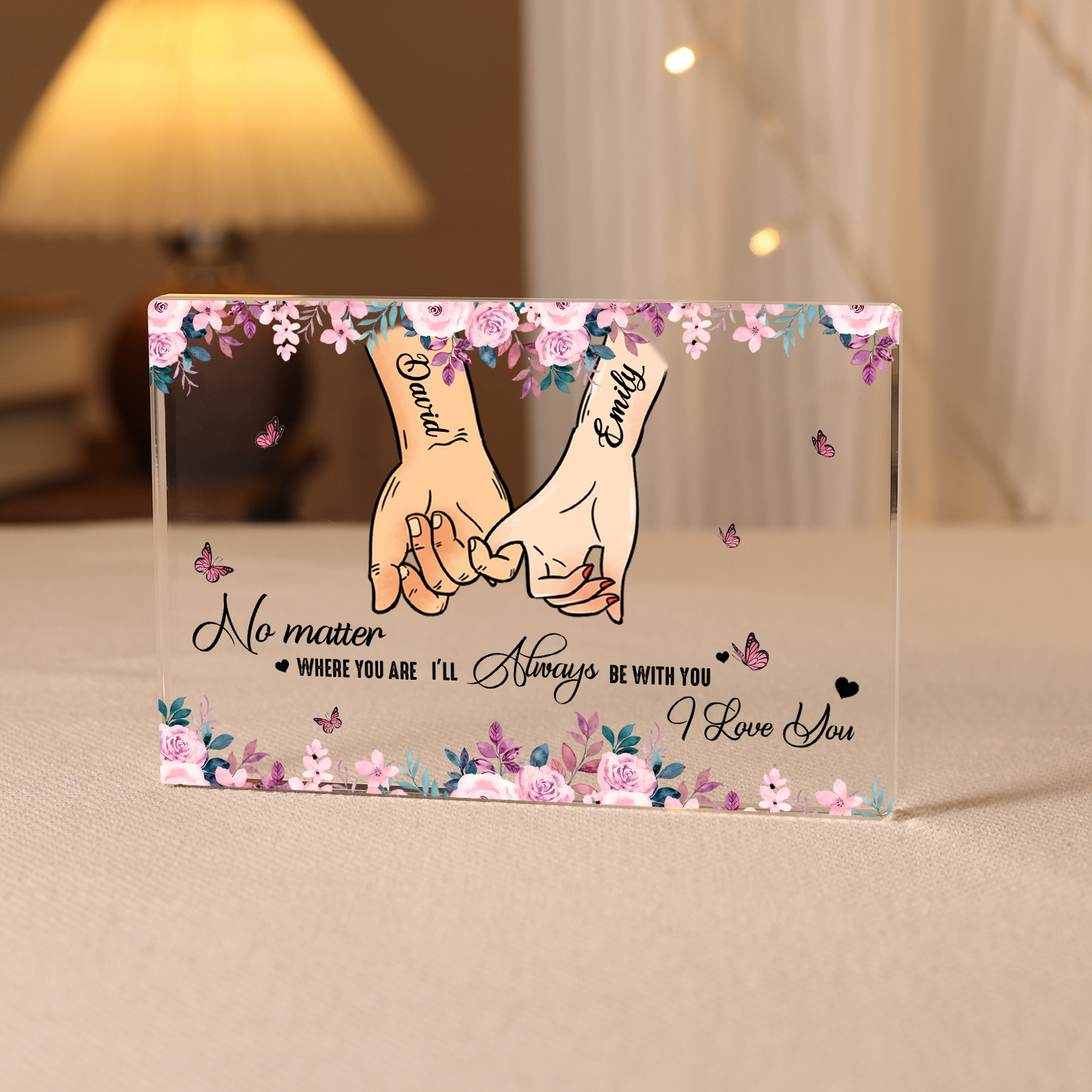 Personalised Couple Pinky Promise Acrylic Plaque with Custom Names A Lasting Symbol of Love