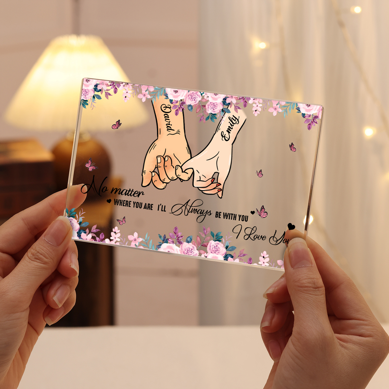 Personalised Couple Pinky Promise Acrylic Plaque with Custom Names A Lasting Symbol of Love-Jessemade AU