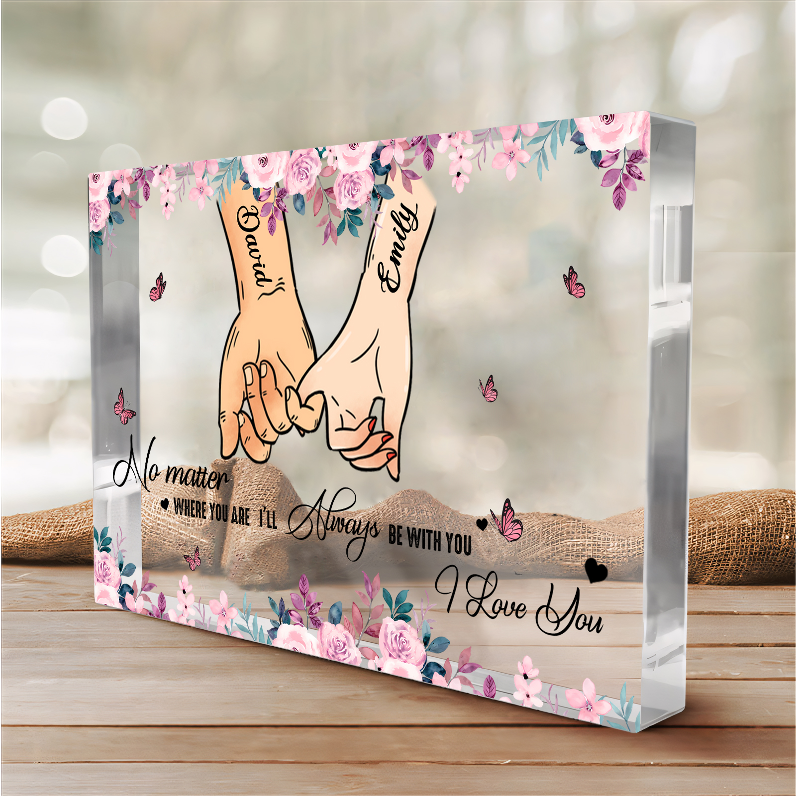 Personalised Couple Pinky Promise Acrylic Plaque with Custom Names A Lasting Symbol of Love-Jessemade AU