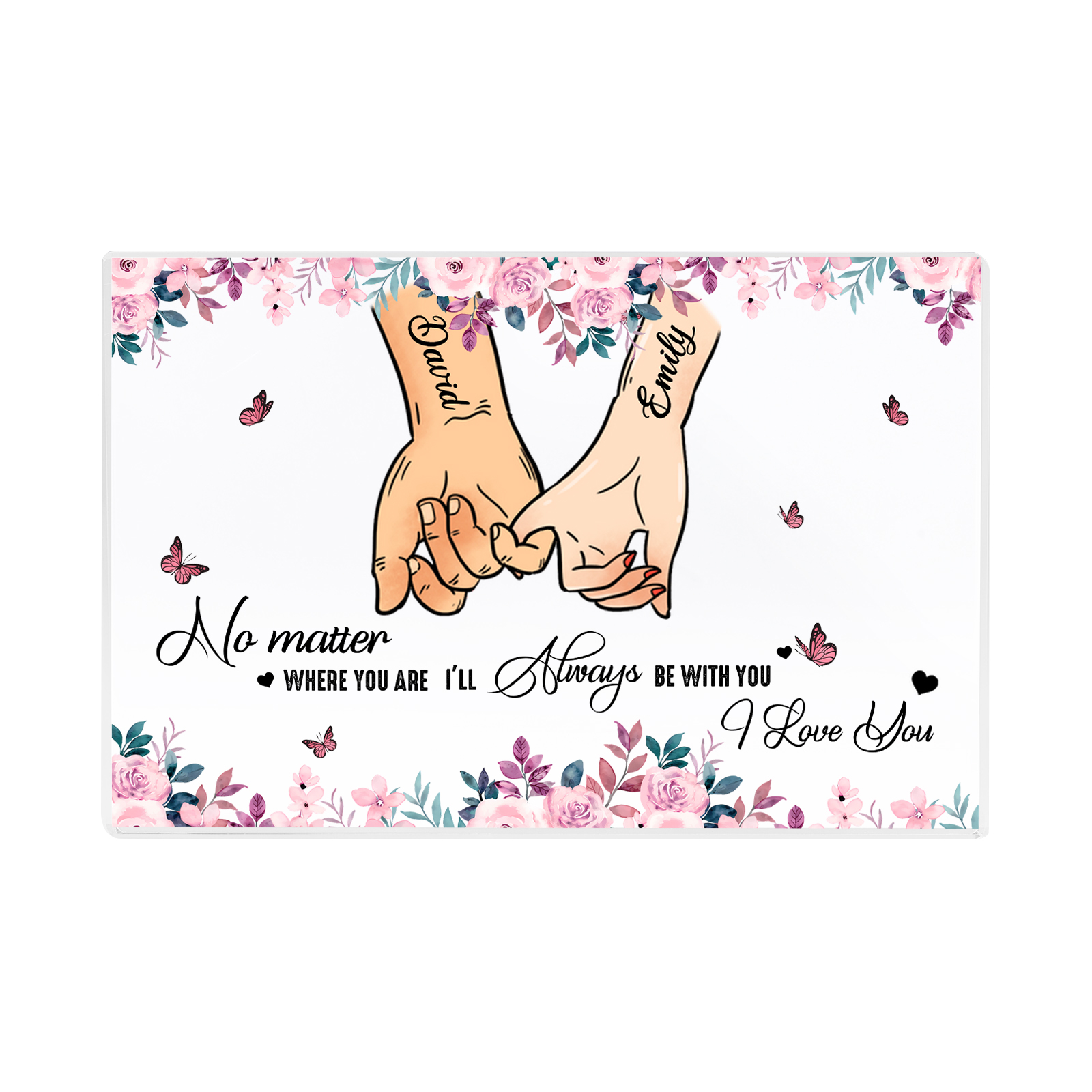 Personalised Couple Pinky Promise Acrylic Plaque with Custom Names A Lasting Symbol of Love-Jessemade AU