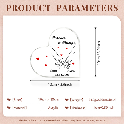 Forever & Always Personalised Acrylic Plaque for Couples Custom 2 Names & Date Keepsake-Jessemade AU