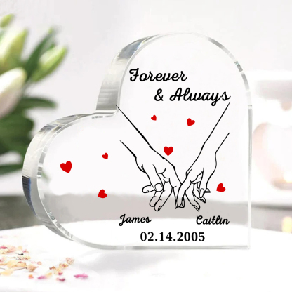 Forever & Always Personalised Acrylic Plaque for Couples Custom 2 Names & Date Keepsake-Jessemade AU