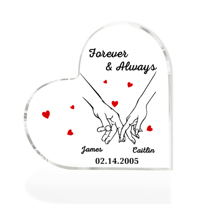 Forever & Always Personalised Acrylic Plaque for Couples Custom 2 Names & Date Keepsake-Jessemade AU