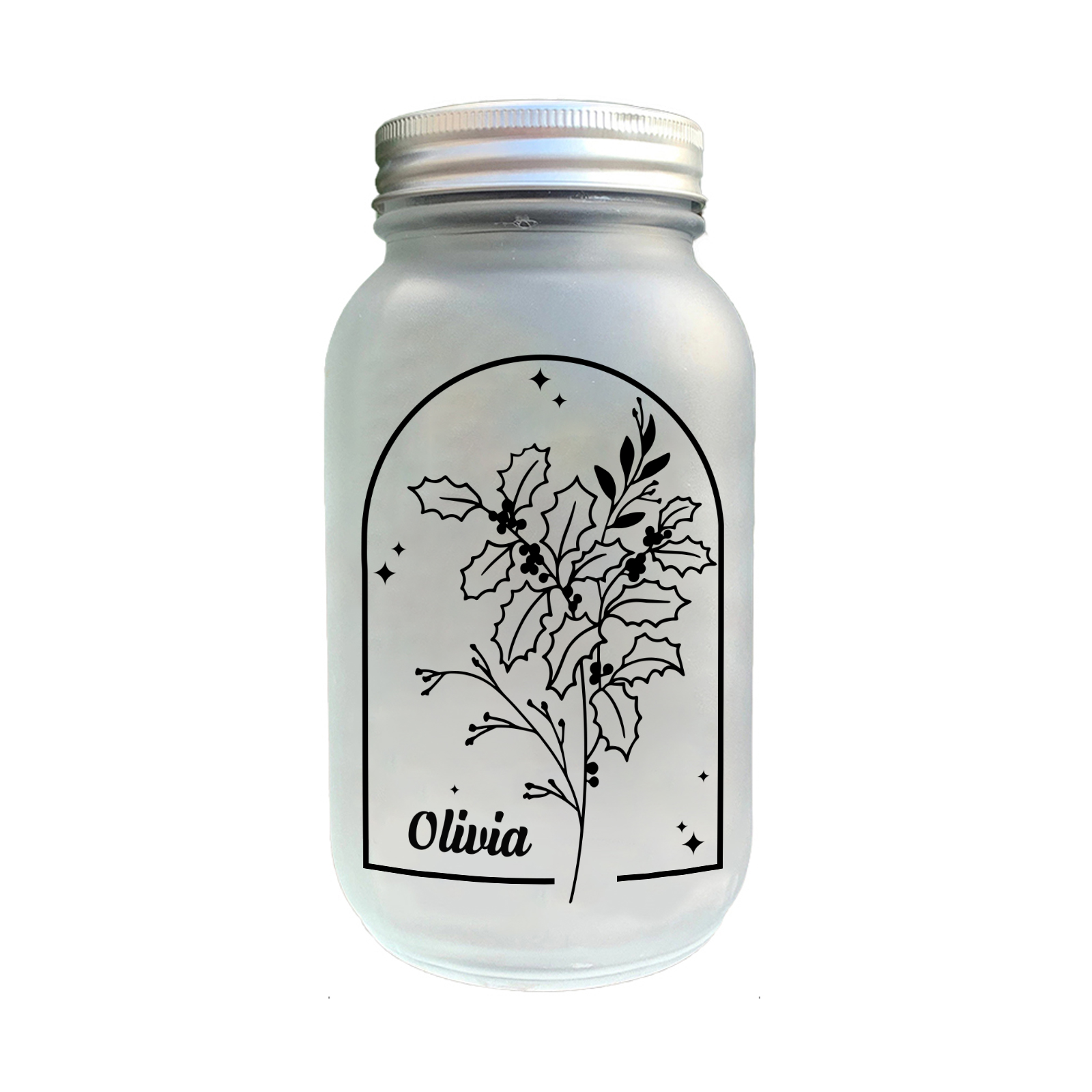 Personalised Birth Flower Mason Jar Light Custom Name Bottle Gifts for Her - You Are Beautiful Victorious Enough Strong Never Alone-Jessemade AU