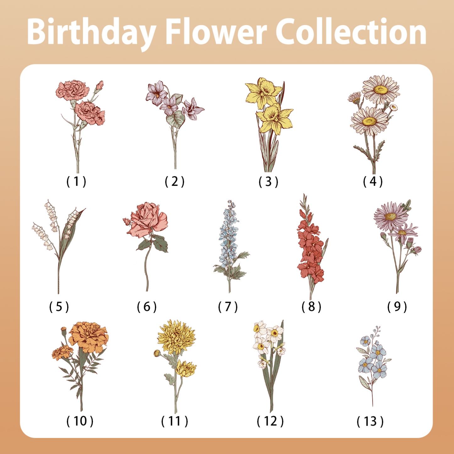 Personalised Heart Acrylic Plaque Custom 2 Names 2 Birth Flowers Gift for Soul Sister Bestie Friend-Jessemade AU