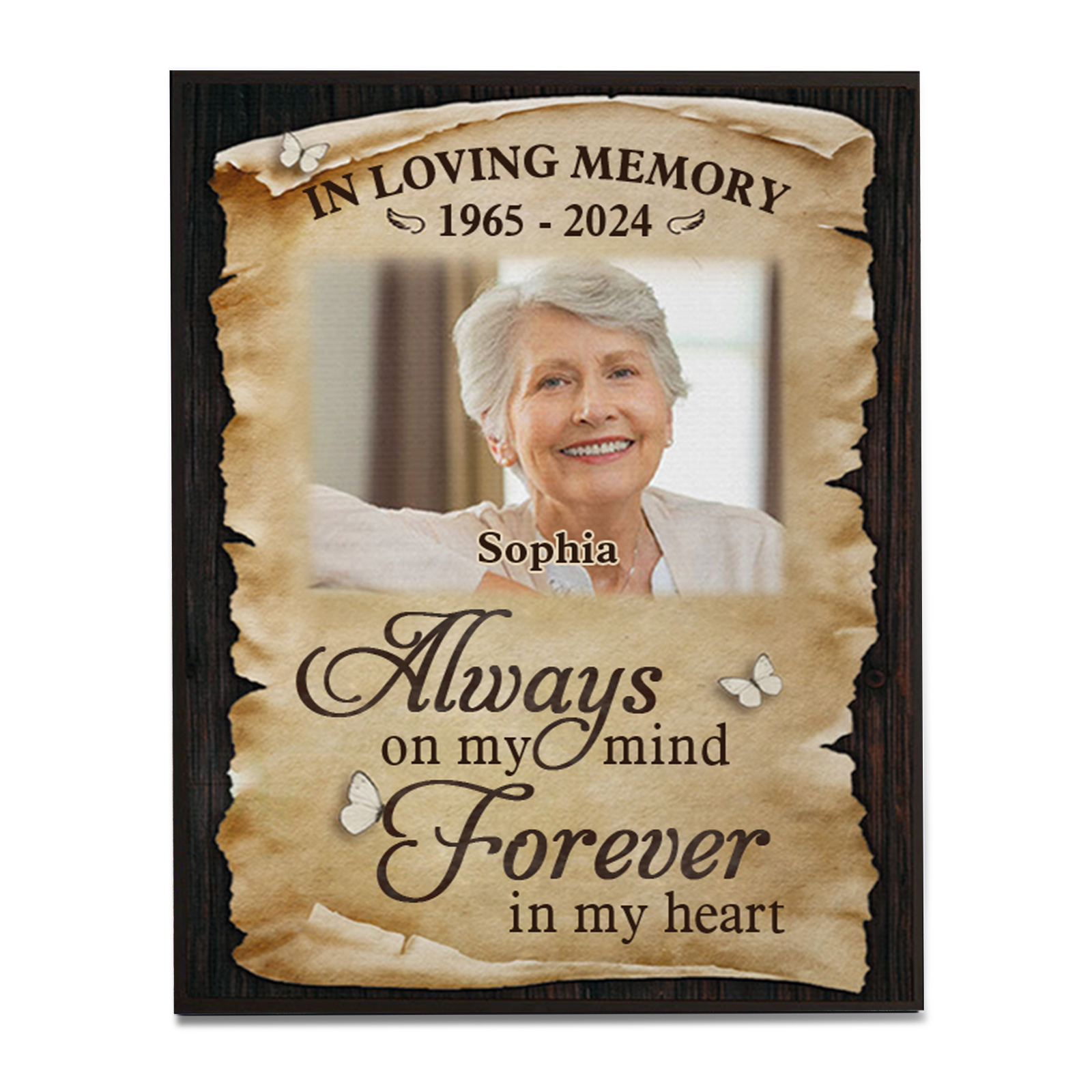 Personalised Memorial Frame with Photo Name & Year Heartfelt Remembrance Gift-Jessemade AU