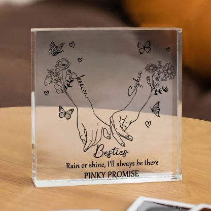 Personalised Acrylic Plaque Custom 2 Names 2 Birth Flowers Gift for Soul Sister Bestie Friend-Jessemade AU
