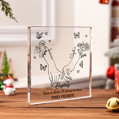 Personalised Acrylic Plaque Custom 2 Names 2 Birth Flowers Gift for Soul Sister Bestie Friend-Jessemade AU