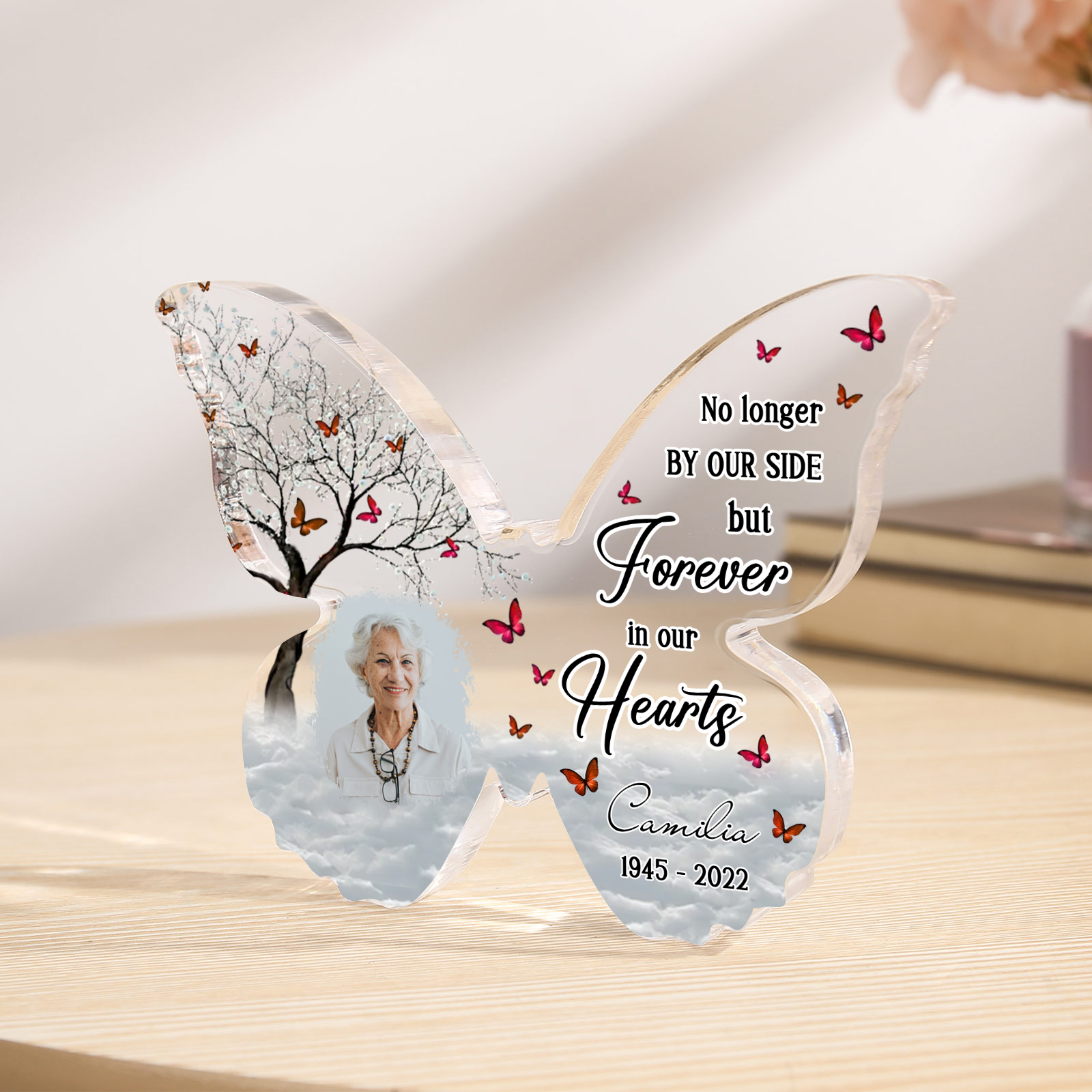 Personalised Memorial Butterfly Plaque with Photo Name & Year A Heartfelt Tribute for Loved Ones-Jessemade AU
