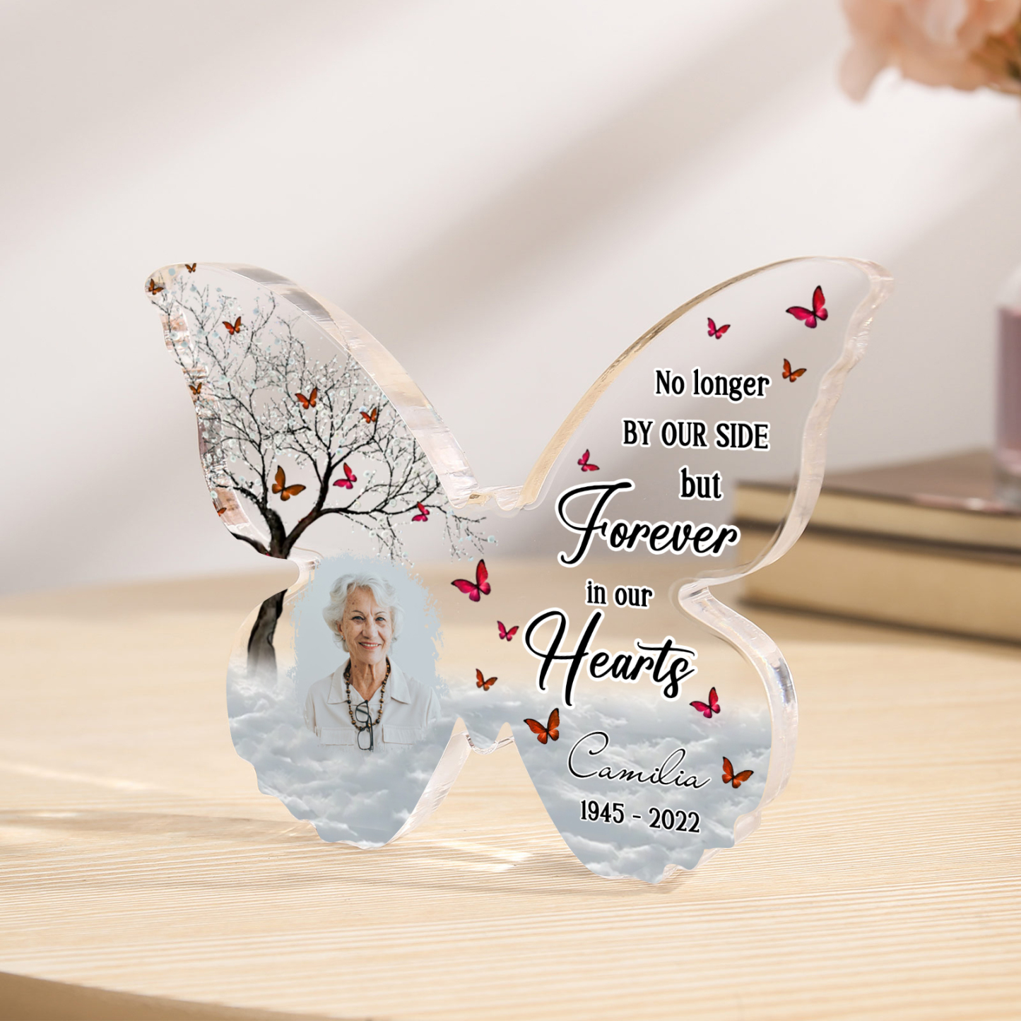 Personalised Memorial Butterfly Plaque with Photo Name & Year A Heartfelt Tribute for Loved Ones-Jessemade AU