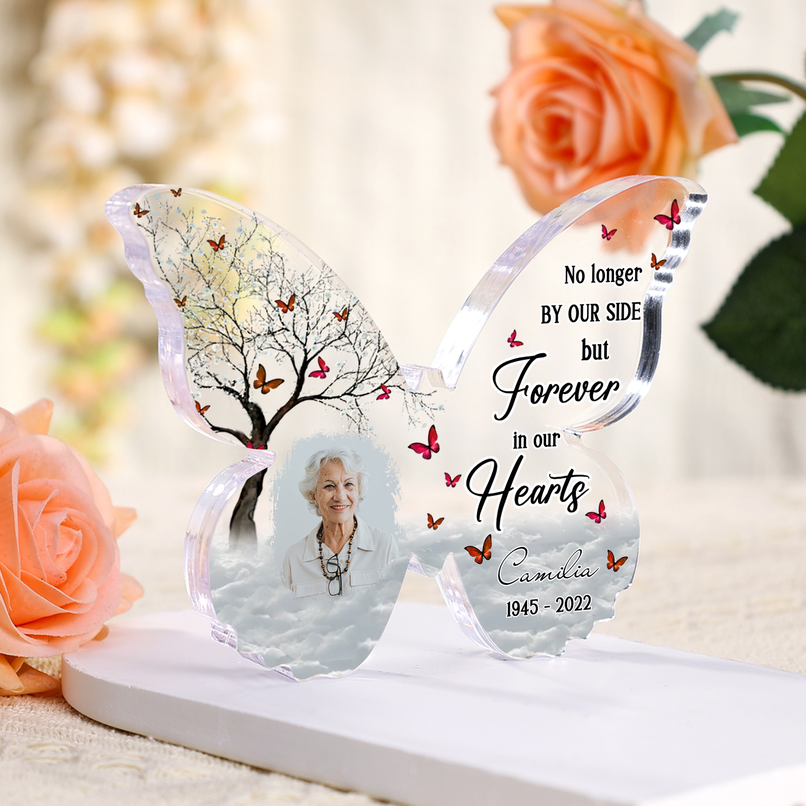 Personalised Memorial Butterfly Plaque with Photo Name & Year A Heartfelt Tribute for Loved Ones-Jessemade AU