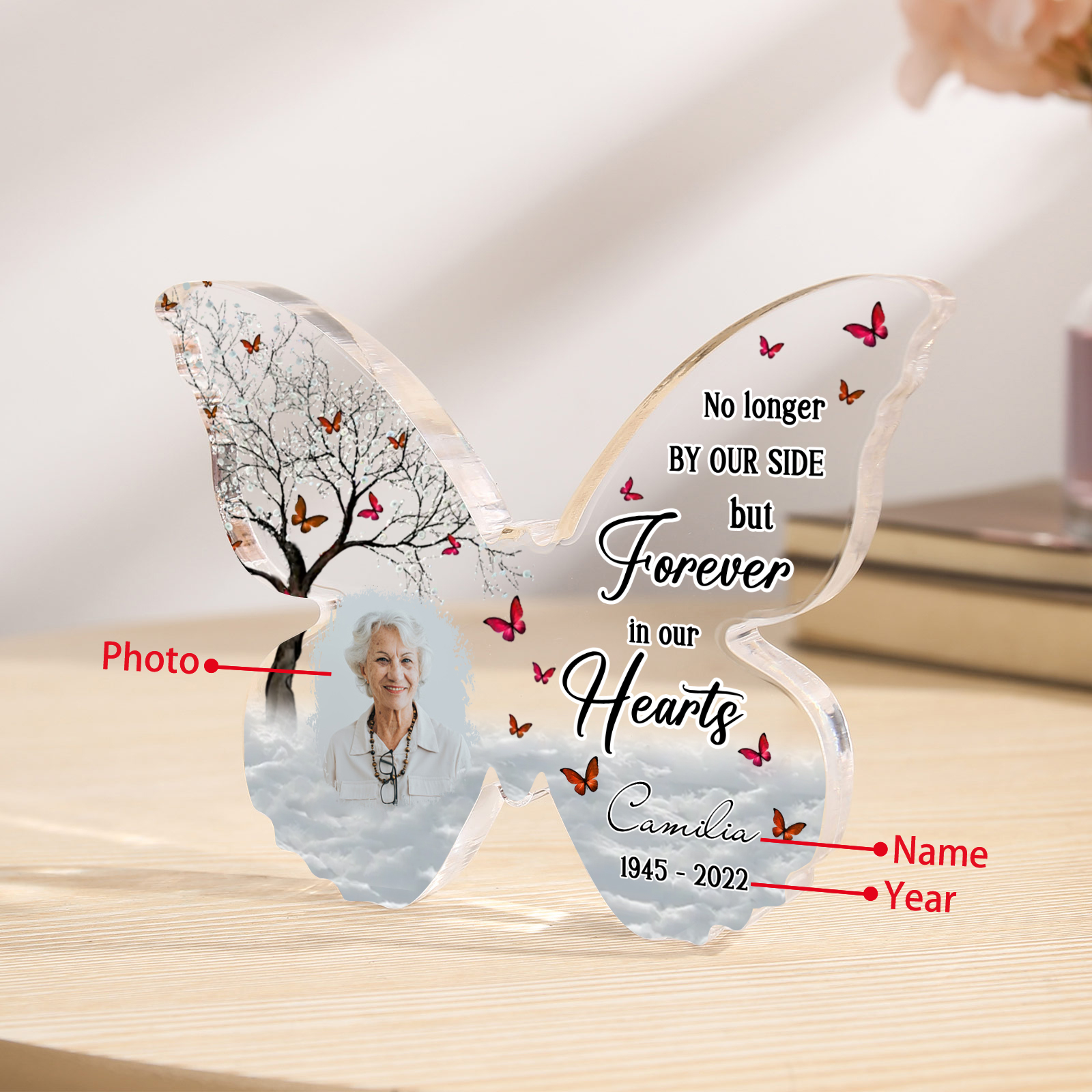[Copy]Acrylic Heart Keepsake Butterfly Plaque - God Says You Are Unique Special Lovely Precious Strong Chosen