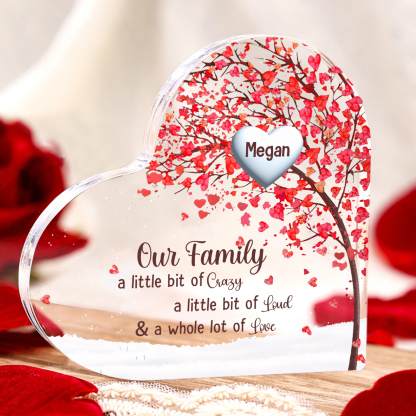 Personalised Red Family Tree Acrylic Heart Plaque Custom 1–10 Names Ornament Christmas Gifts for Nan/Mum-Jessemade AU