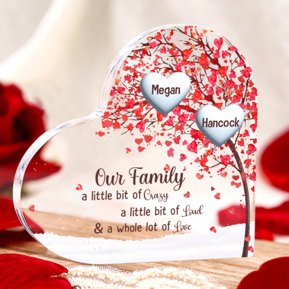 Family Tree Personalised Heart Acrylic Plaque with Custom 1-10 Names Heartfelt Gift-Jessemade AU