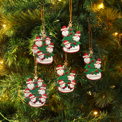 Personalised Gnome Christmas Ornament Custom 5 Names Family Gift for Christmas-Jessemade AU