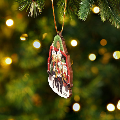 Custom Wooden Family Car Ornament Personalized Christmas Gift with 4 Names & Year-Jessemade AU