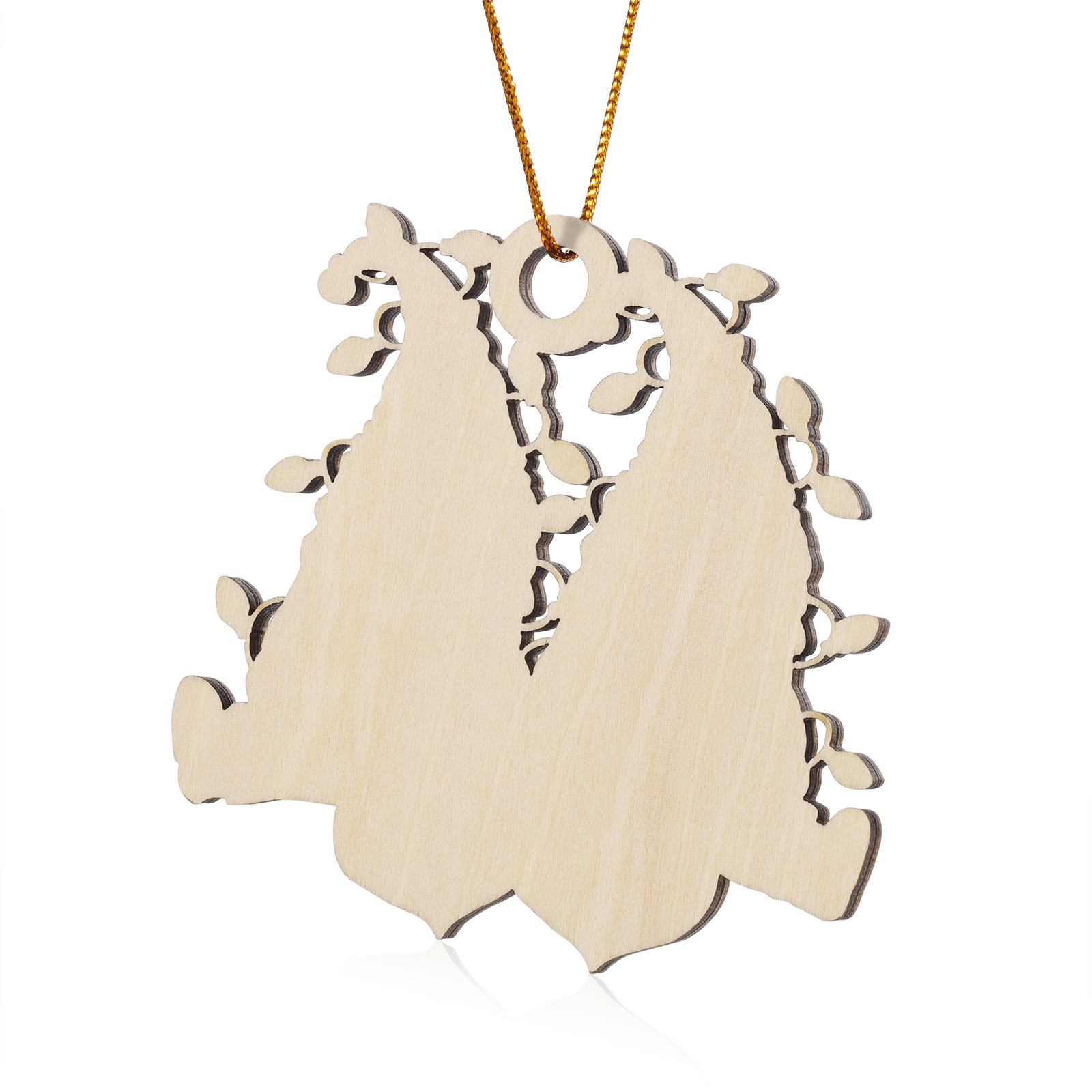 Personalised Gnome Family Wooden Christmas Ornament Custom with 4 Names Keychain Gift For Nana Papa-Jessemade AU