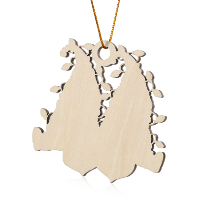 Personalised Gnome Family Wooden Christmas Ornament Custom with 4 Names Keychain Gift For Nana Papa-Jessemade AU