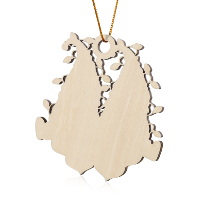 Personalised Gnome Family Wooden Christmas Ornament Custom with 7 Names Keychain Gift For Nana Papa-Jessemade AU