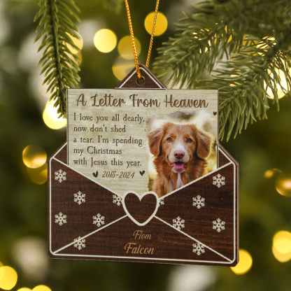 Personalised  Envelope Wooden Ornament Pet Memorial Gift Christmas Gift-Jessemade AU