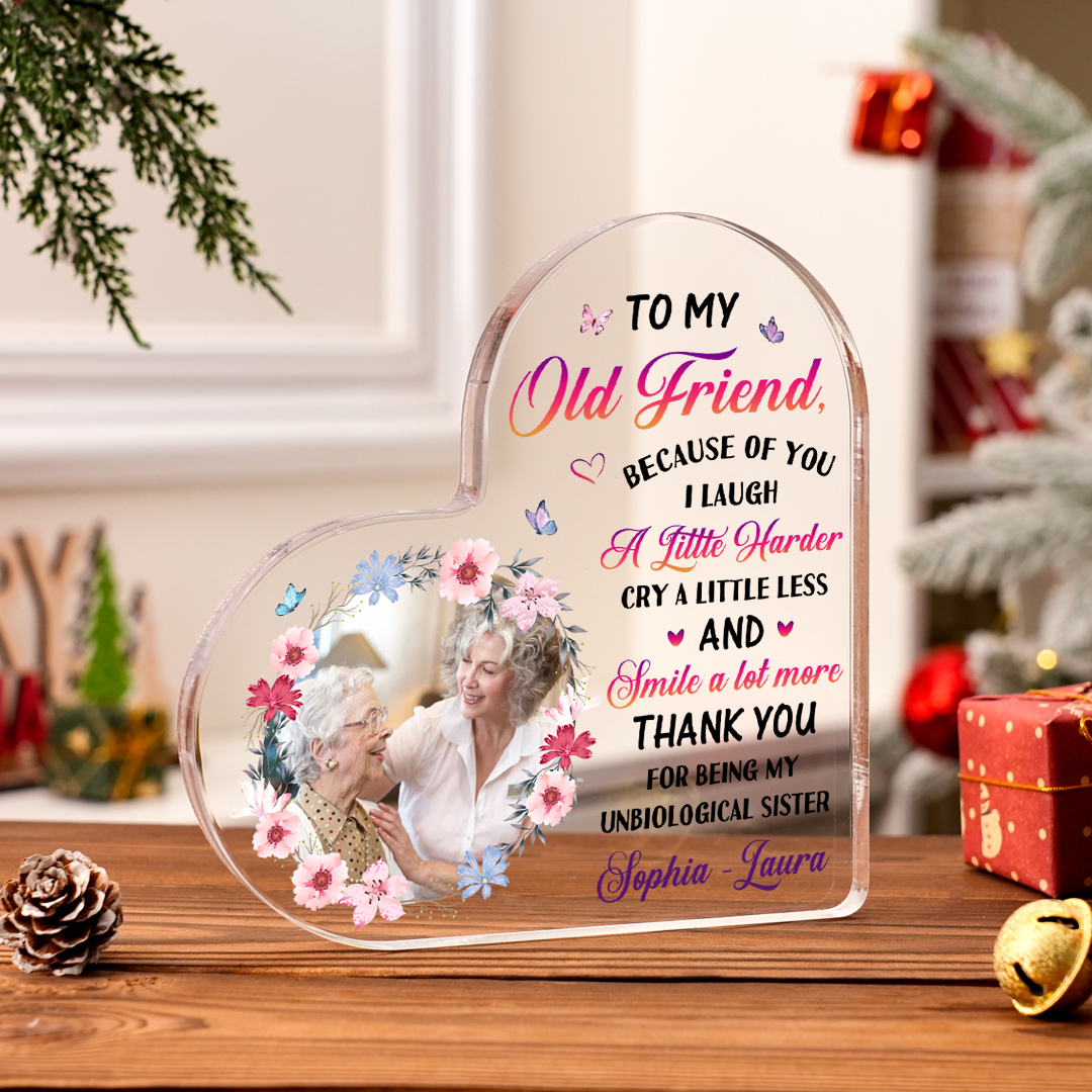 To My Old Friend Personalised Memorial Heart Plaque A Lasting Tribute to Friendship and Family-Jessemade AU
