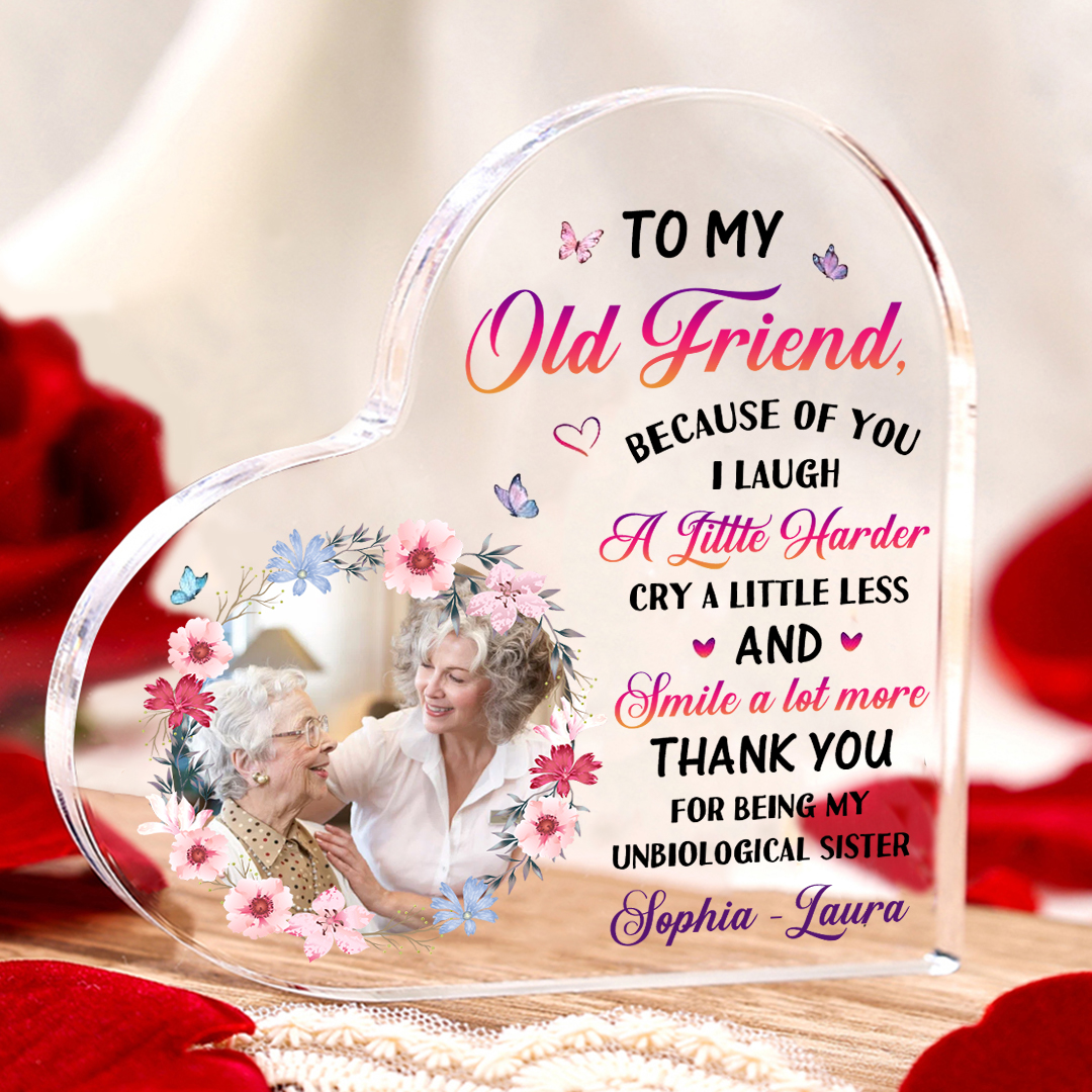 To My Old Friend Personalised Memorial Heart Plaque A Lasting Tribute to Friendship and Family-Jessemade AU