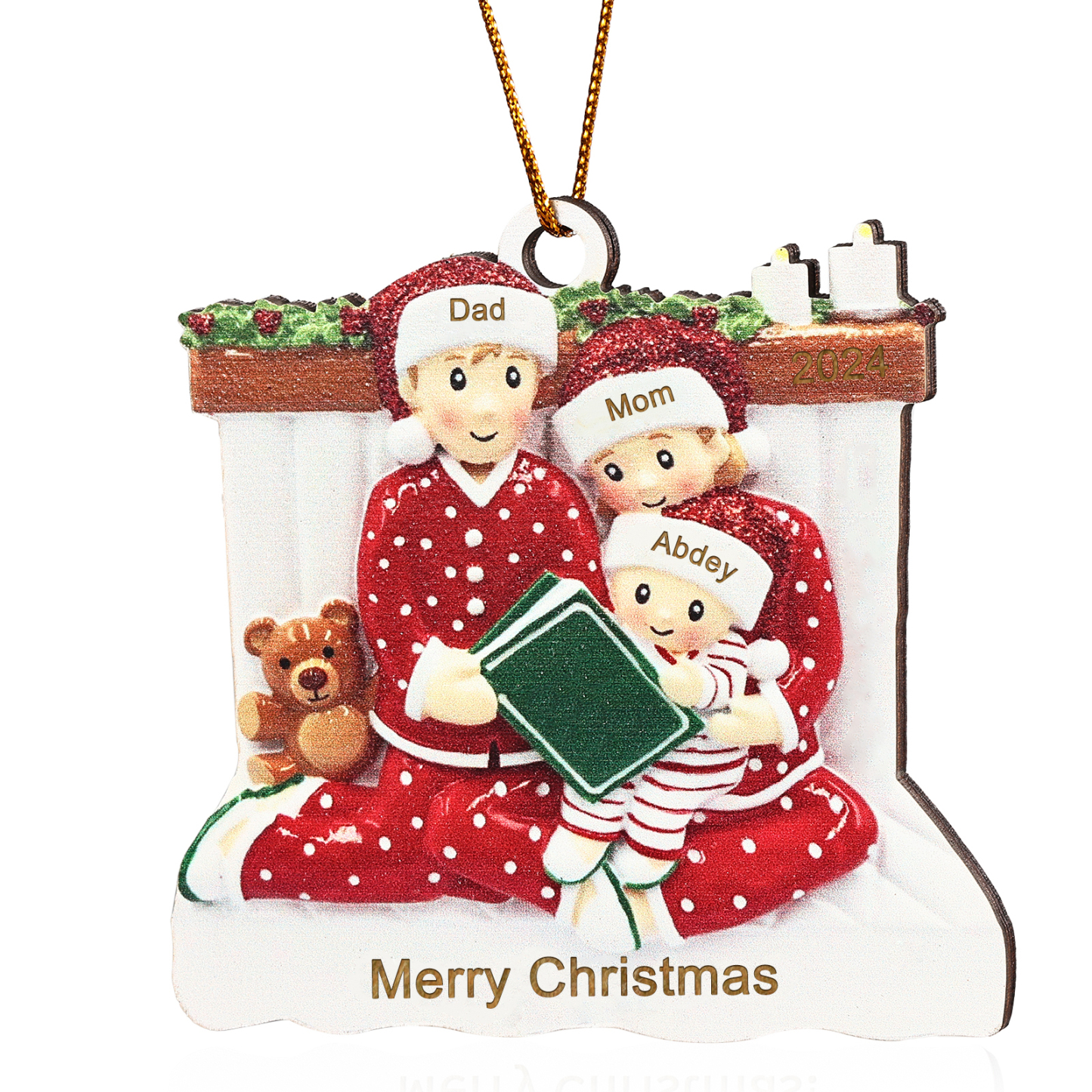 Personalized Christmas Pajama Ornament Custom 3 Names & Year Family Gift-Jessemade AU