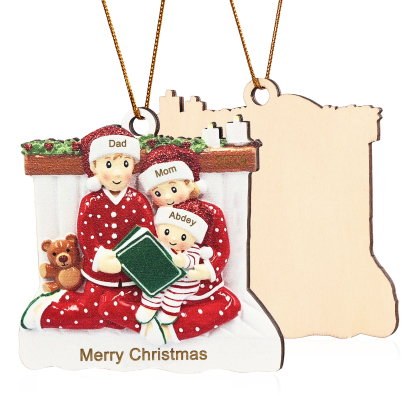 Personalized Christmas Pajama Ornament Custom 3 Names & Year Family Gift-Jessemade AU
