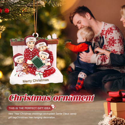 Personalized Christmas Pajama Ornament Custom 4 Names & Year Family Gift-Jessemade AU