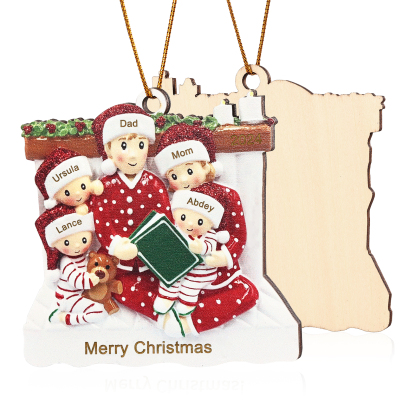 Personalized Christmas Pajama Ornament Custom 5 Names & Year Family Gift-Jessemade AU