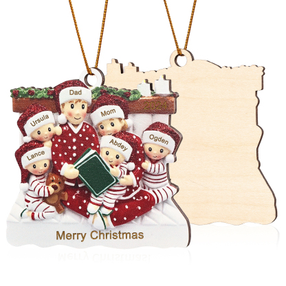 Personalized Christmas Pajama Ornament Custom 6 Names & Year Family Gift-Jessemade AU