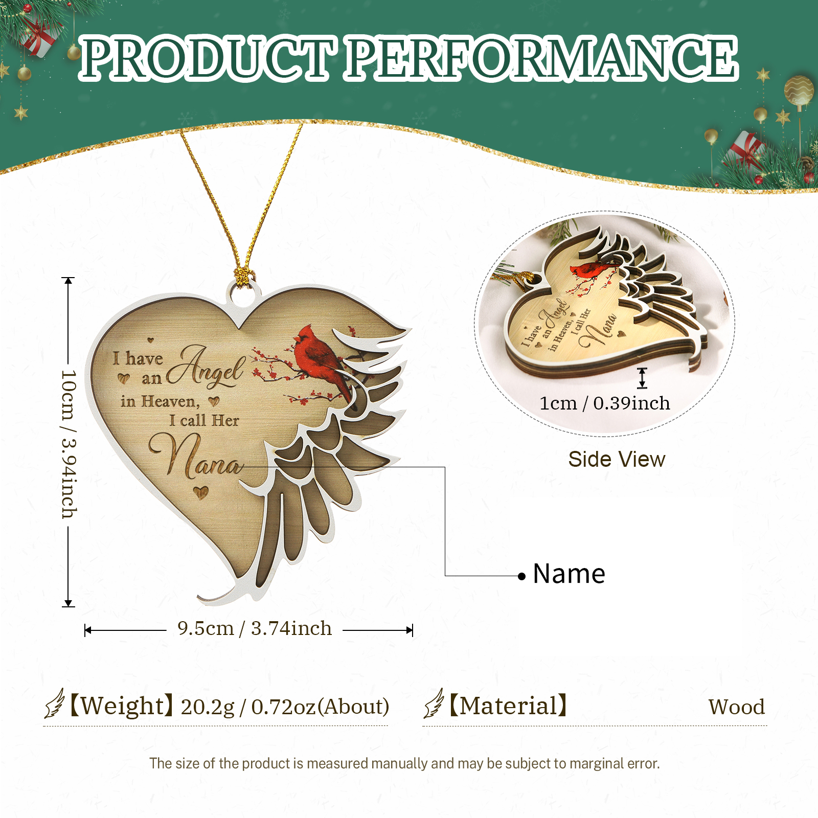 Personalised 1 Name Cardinal Memorial Ornaments Gifts for Loss of Loved One-Jessemade AU