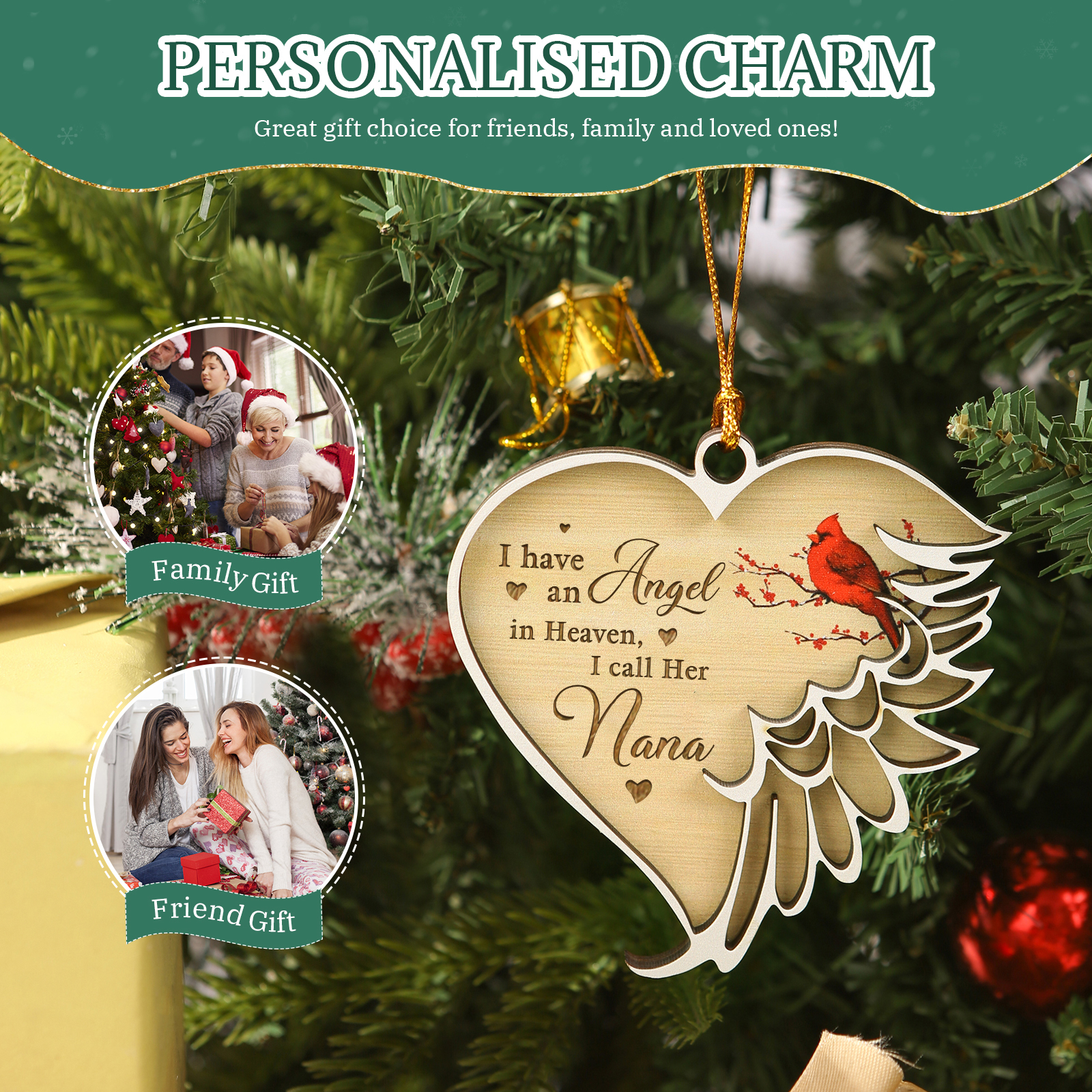Personalised 1 Name Cardinal Memorial Ornaments Gifts for Loss of Loved One-Jessemade AU