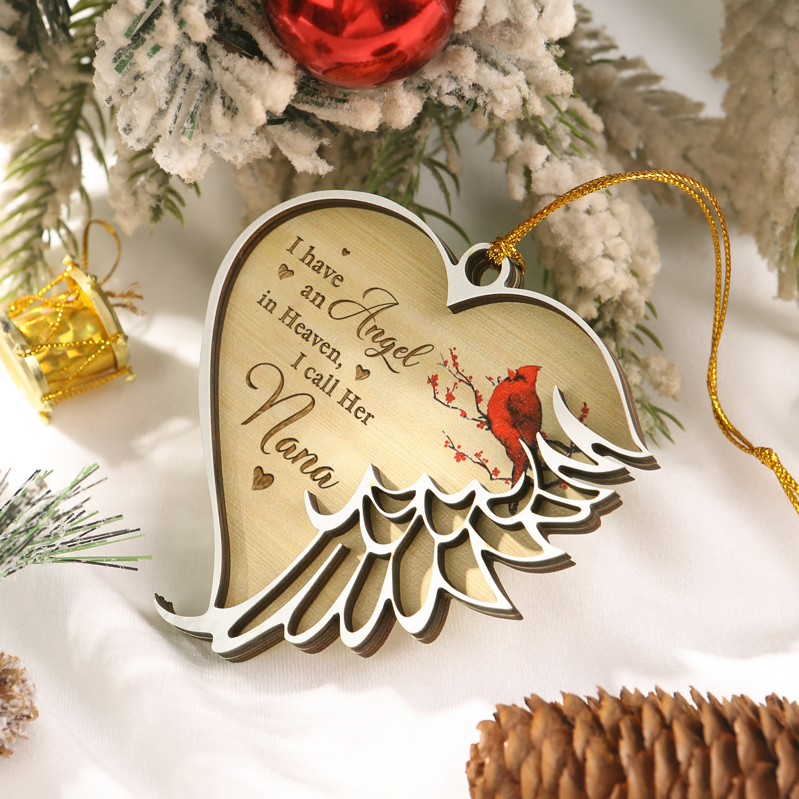 Personalised 1 Name Cardinal Memorial Ornaments Gifts for Loss of Loved One-Jessemade AU
