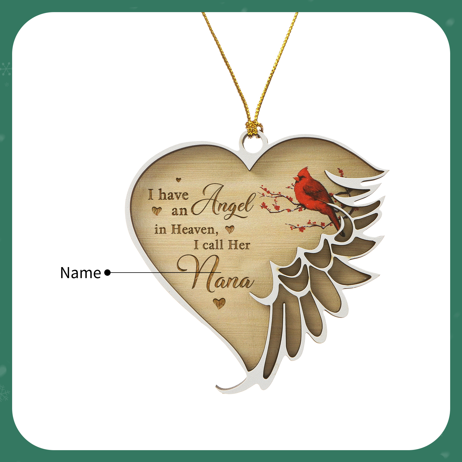 1 Name Cardinal Memorial Ornaments Gifts for Loss of Loved One
