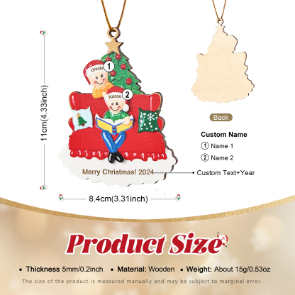 Personalised Christmas Ornament with 2 Names & Year A Heartwarming Gift for Family-Jessemade AU