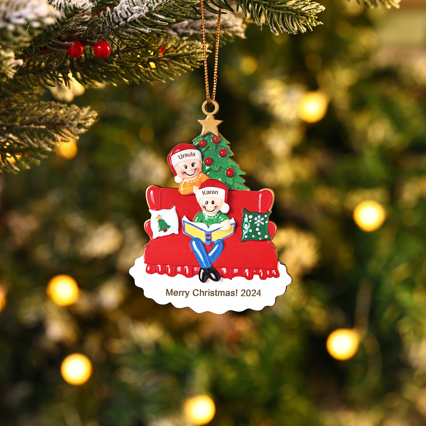 Personalised Christmas Ornament with 2 Names & Year A Heartwarming Gift for Family-Jessemade AU