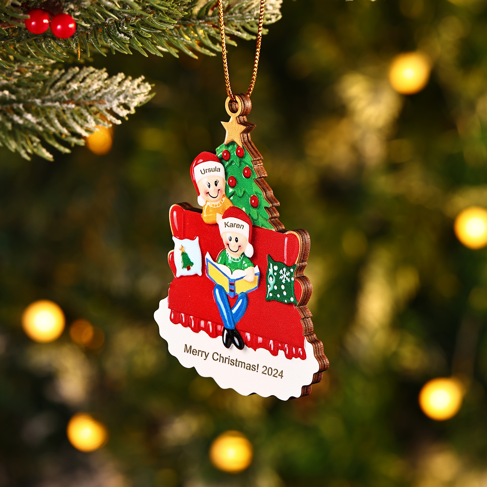 Personalised Christmas Ornament with 2 Names & Year A Heartwarming Gift for Family-Jessemade AU