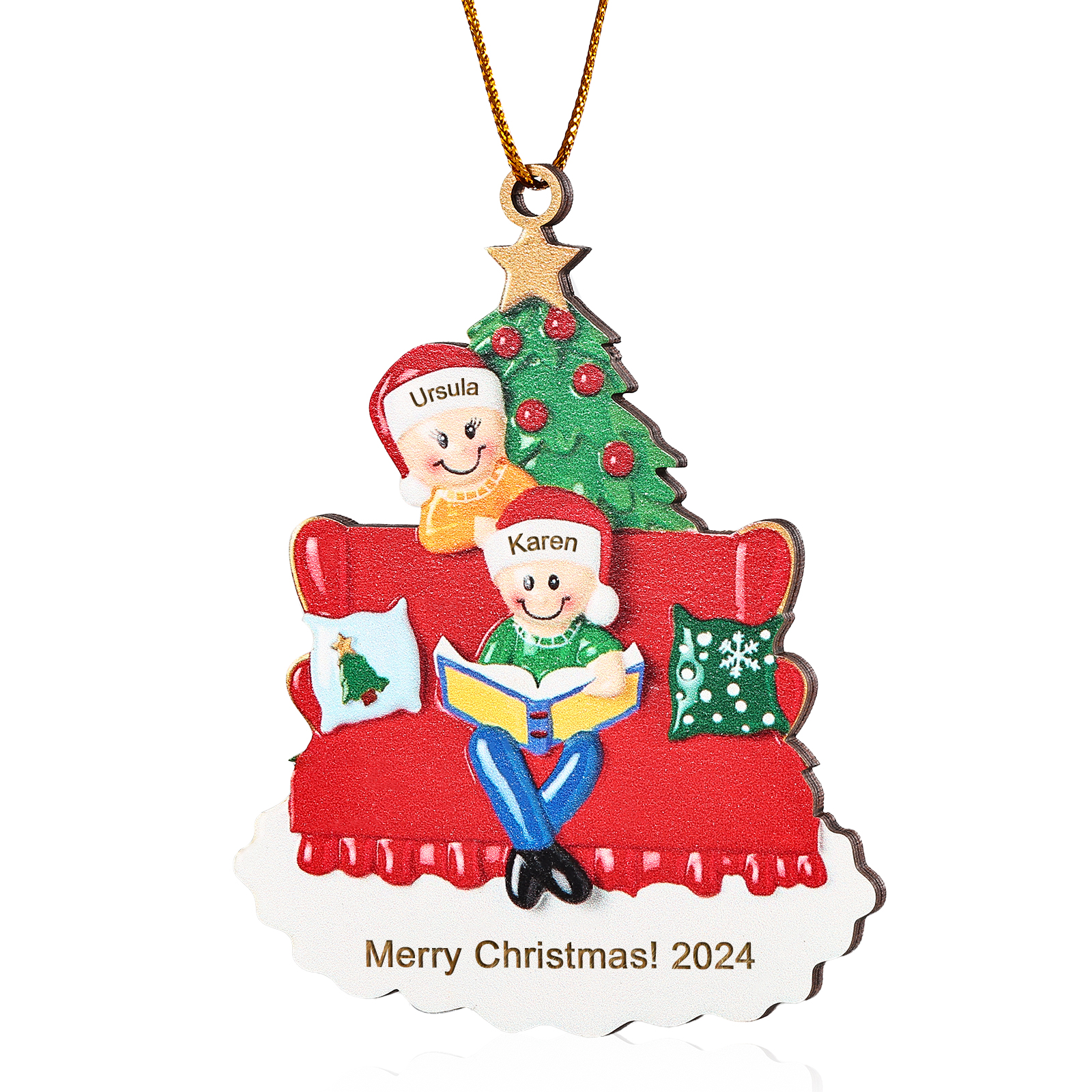 Personalised Christmas Ornament with 2 Names & Year A Heartwarming Gift for Family-Jessemade AU