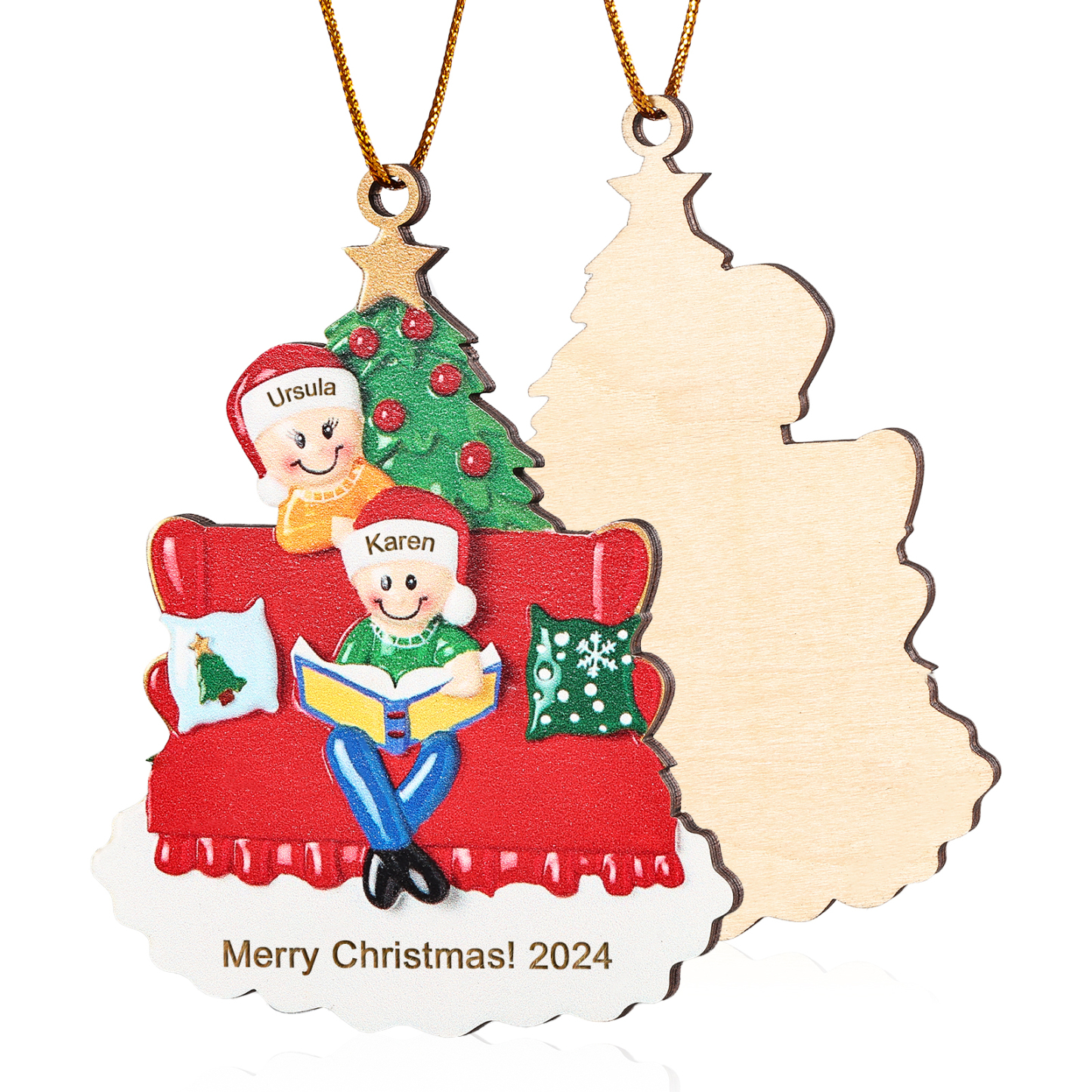 Personalised Christmas Ornament with 2 Names & Year A Heartwarming Gift for Family-Jessemade AU